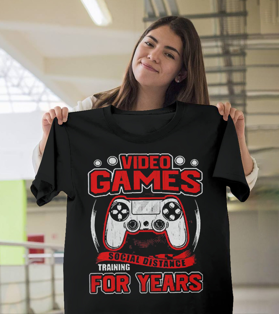 Video Games Social Distance Training for Years Controller T-Shirt
