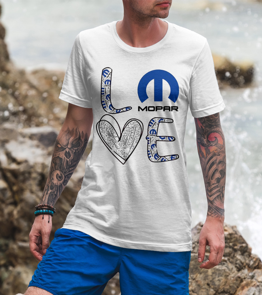 LOVE Mopar Emblem Blue T-Shirt