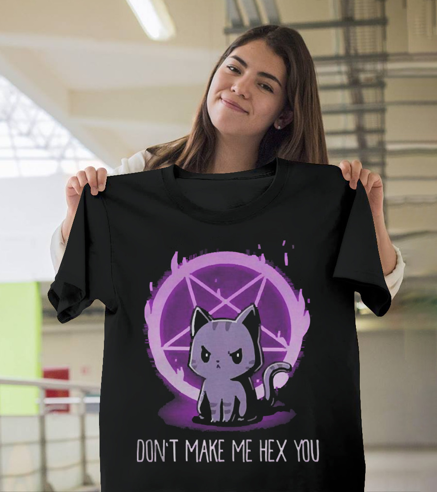 Don't Make Me Hex You Cat with Pentagram T-Shirt