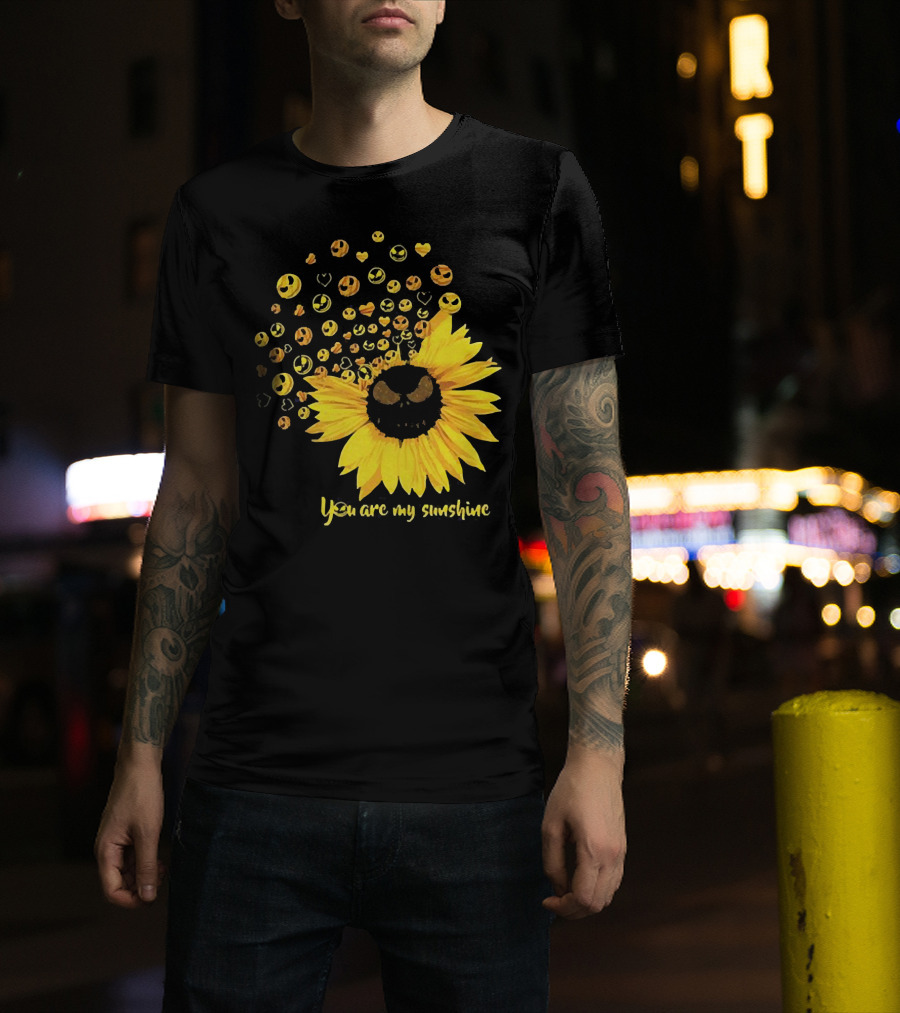 Jack Skellington Sunflower You Are My Sunshine Emojis T-Shirt