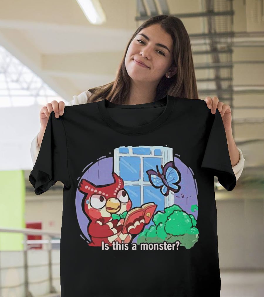 Owl Is This A Monster With Book And Butterfly By Window T-Shirt