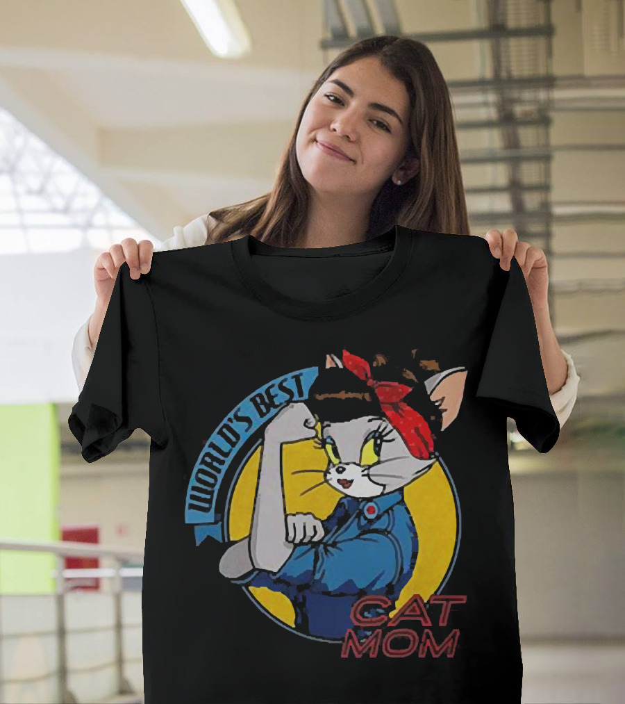World's Best Cat Mom Rosie the Riveter T-Shirt