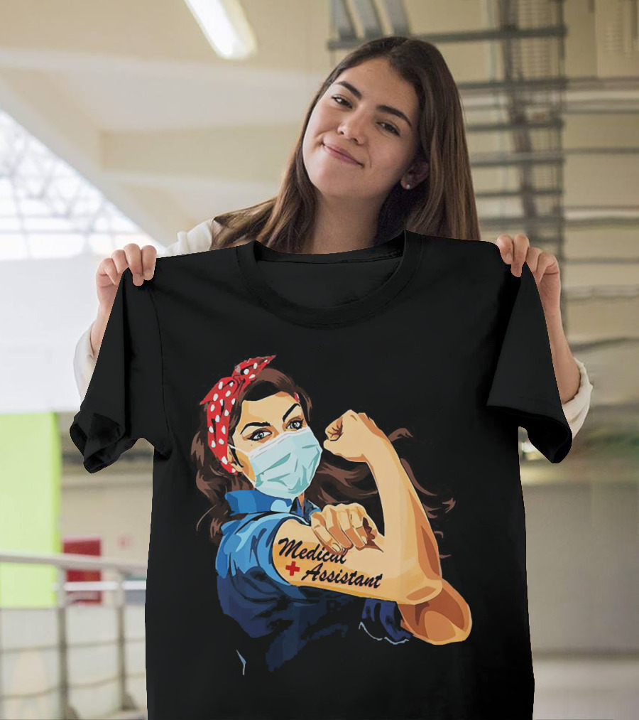 Medical Assistant Strong Woman Face Mask Iconic T-Shirt
