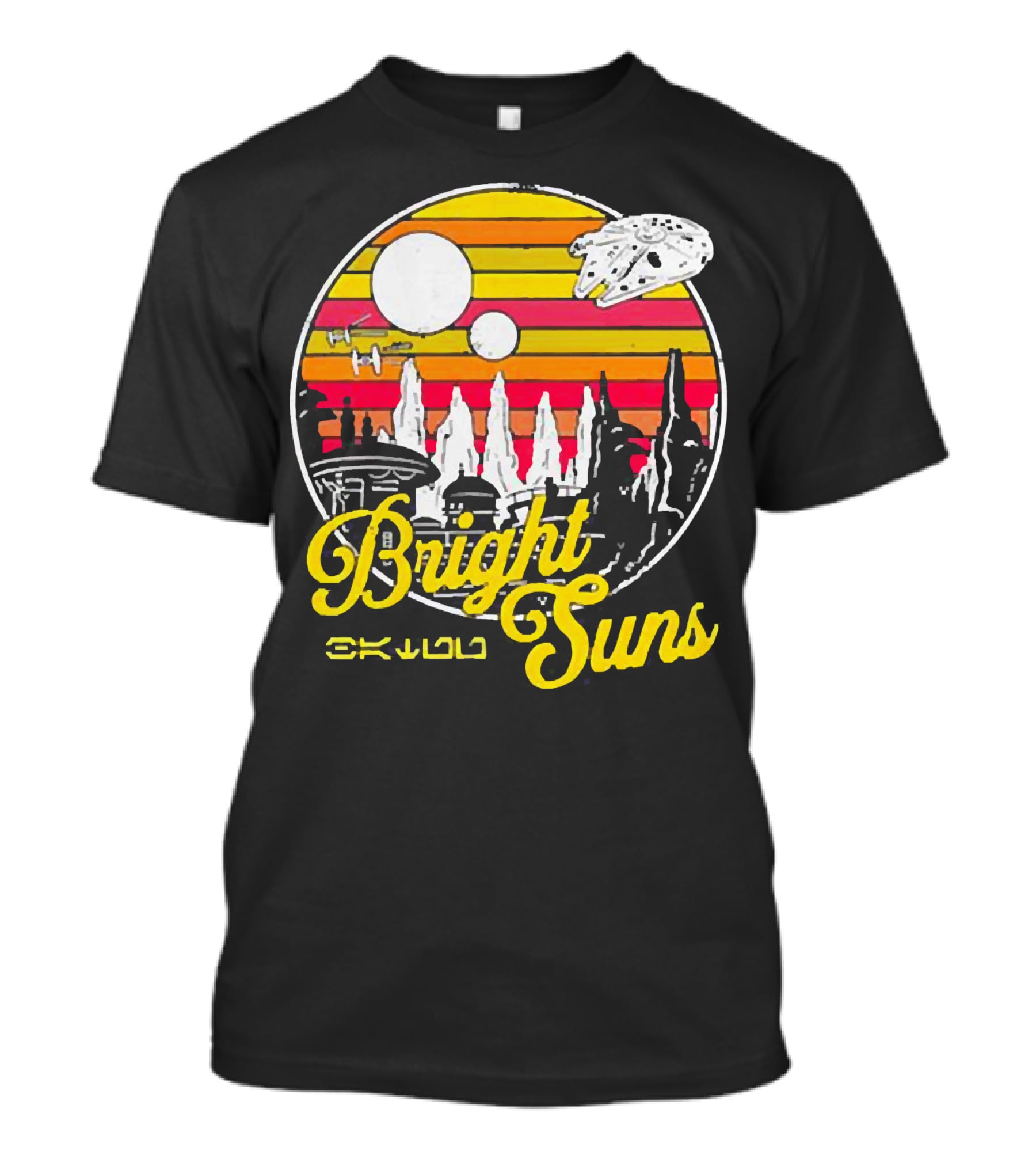 Bright Suns Star Wars Inspired Galactic Sunset Scene T-Shirt