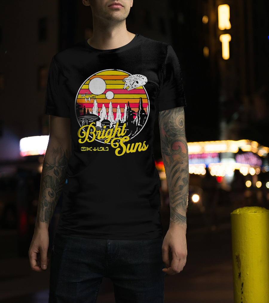 Bright Suns Star Wars Inspired Galactic Sunset Scene T-Shirt