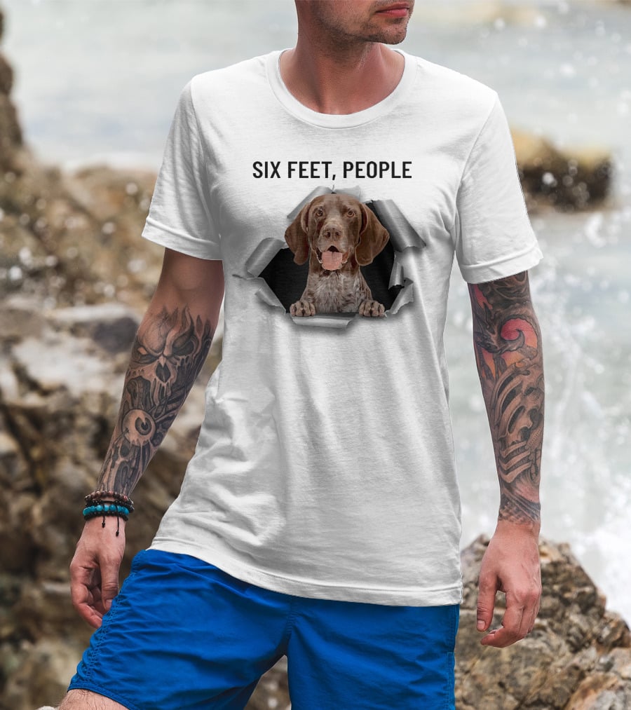 Six Feet People German Shepherd Pointer Torn Ripper T-Shirt