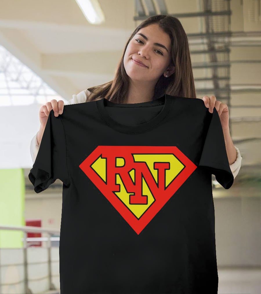 RN Superhero Nurse Emblem T-Shirt