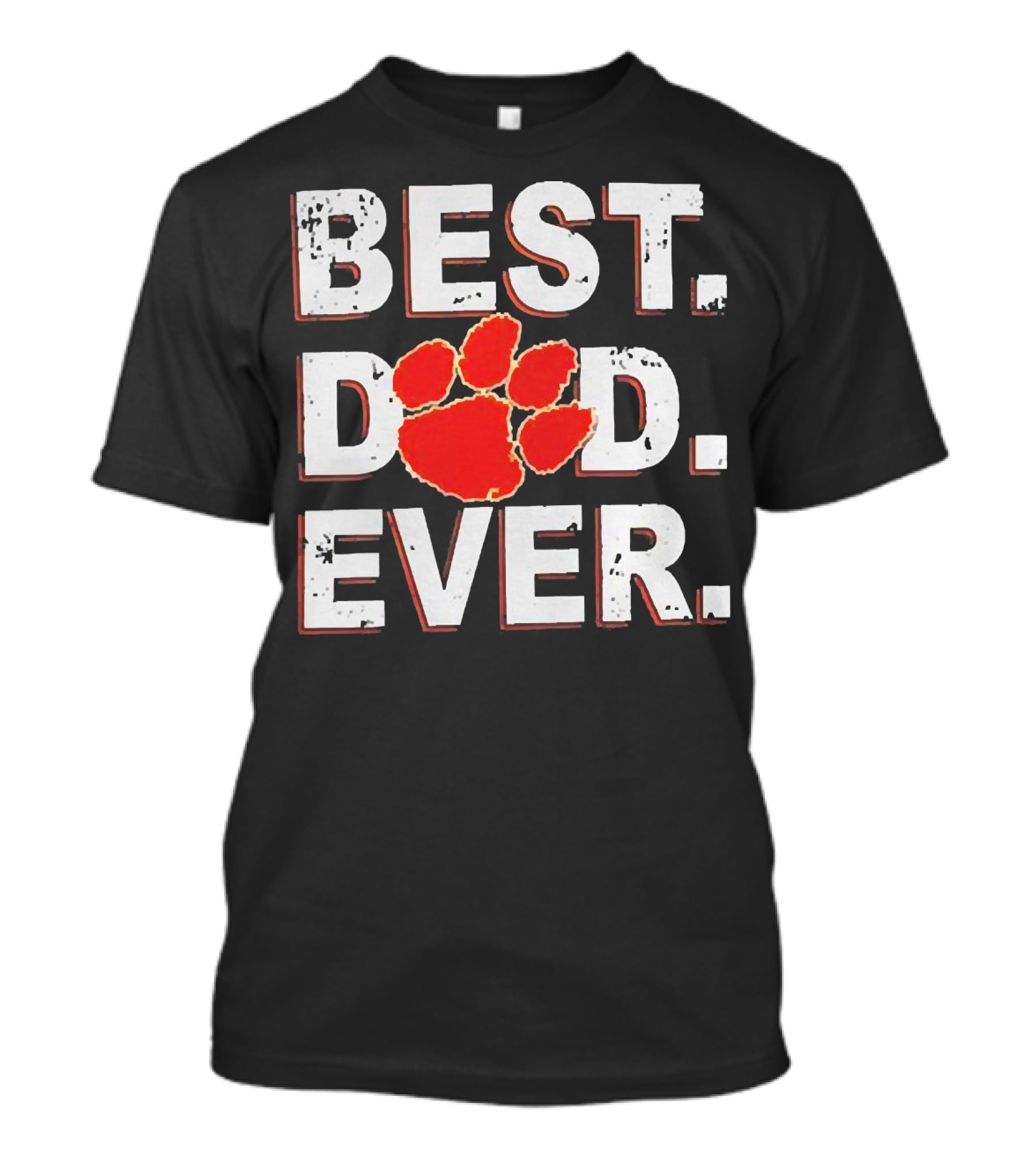 Best Dad Ever Clemson Paw Prints T-Shirt