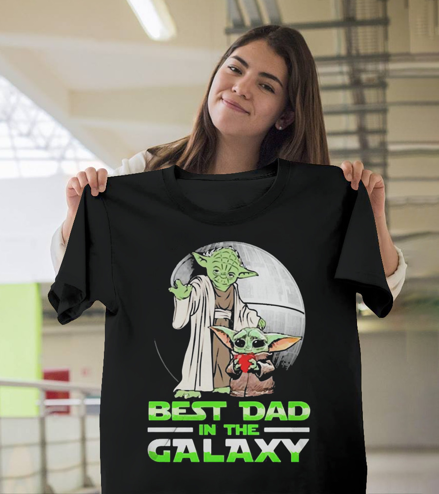Best Dad In The Galaxy With Yoda And Baby Yoda T-Shirt