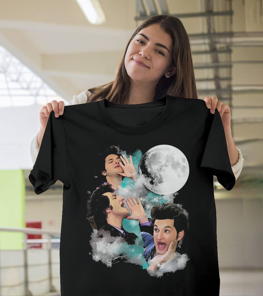 Three Jean Ralphio Full Moon Howling Clouds Faces T-Shirt