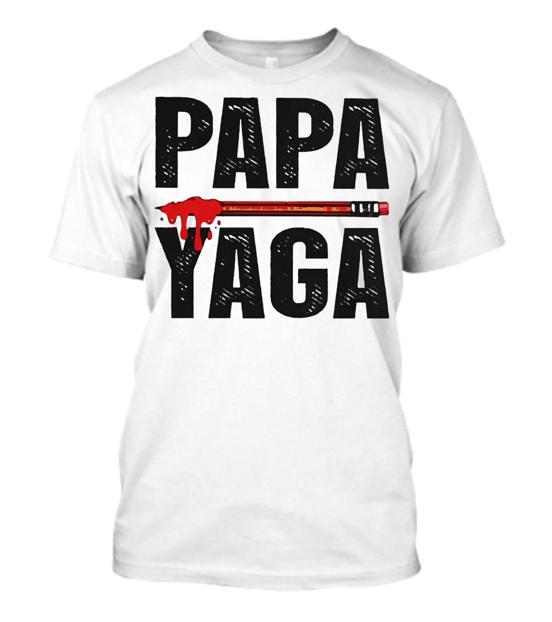 Pencil Papa Yaga Blood Dripping Text T-Shirt