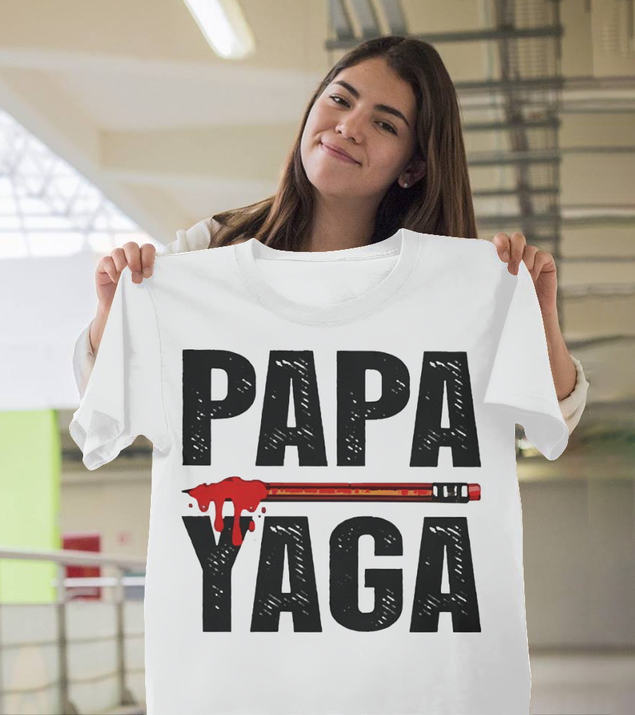 Pencil Papa Yaga Blood Dripping Text T-Shirt