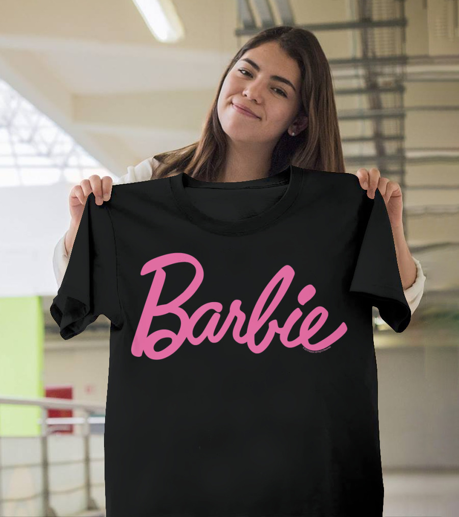 Barbie Iconic Pink Script Text T-Shirt