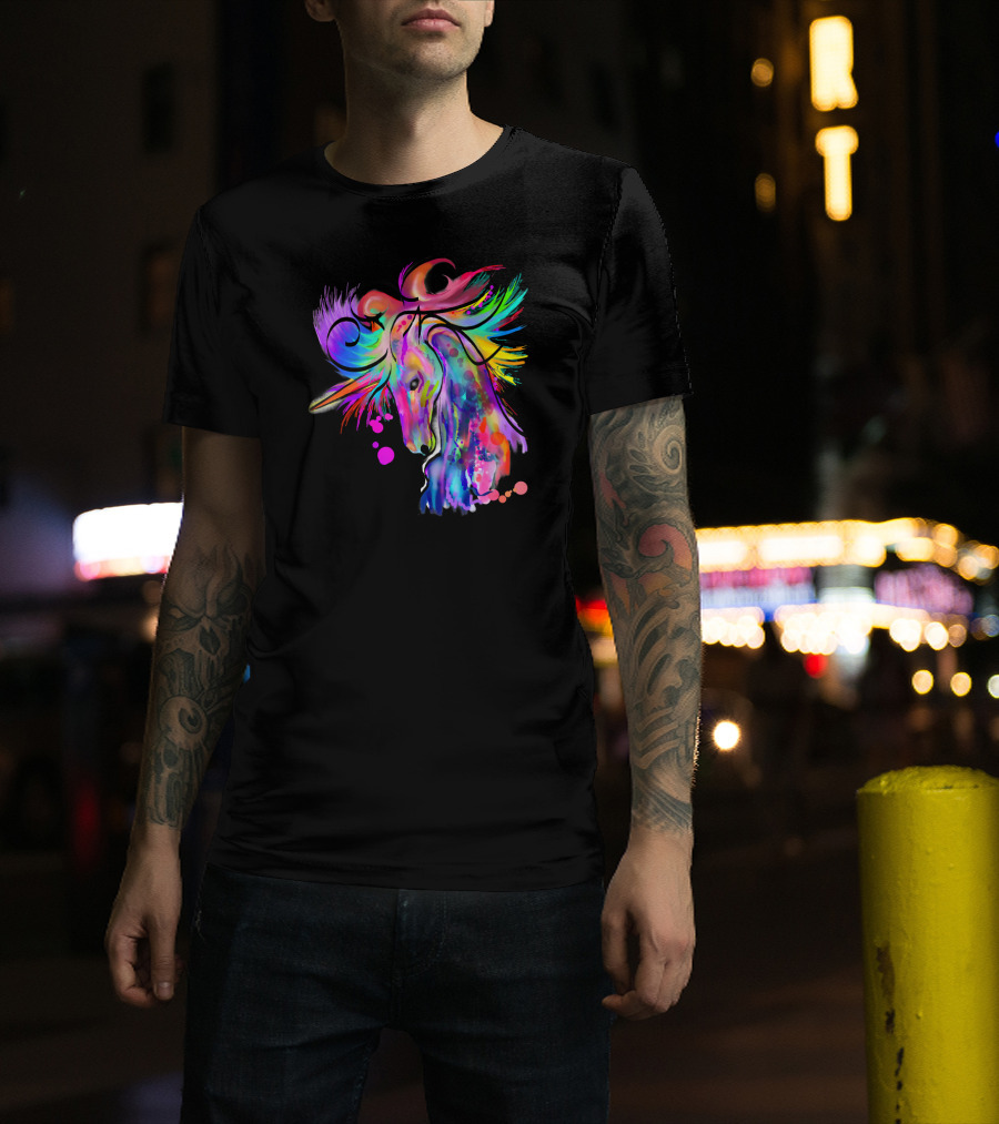 Colorful Rainbow Beautiful Unicorn Artistry T-Shirt
