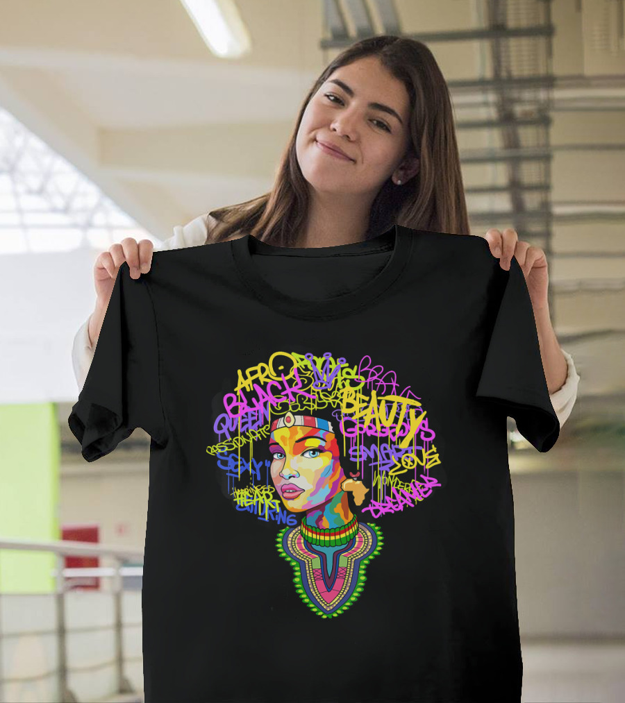 Afro Dashiki Queen Black Beauty Pride Culture Respect Goddess Melanin Love Power T-Shirt