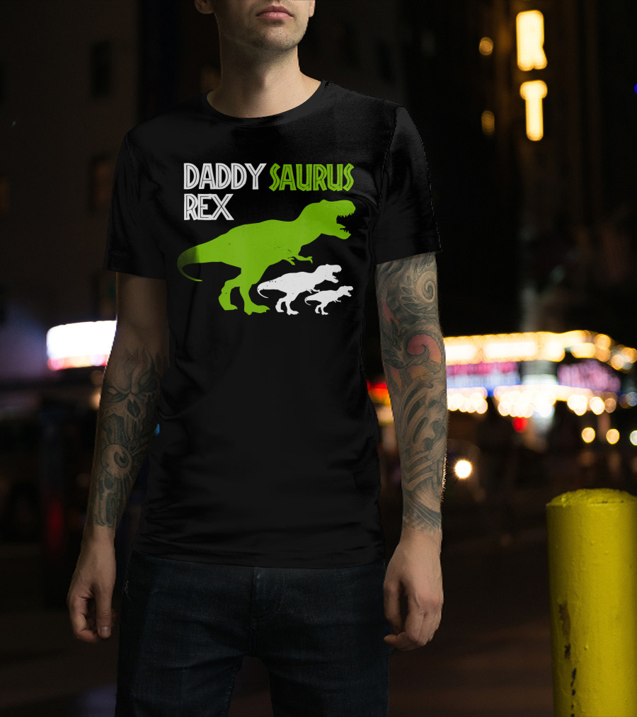 Daddysaurus Rex Funny Father's Day Dinosaur T-Shirt