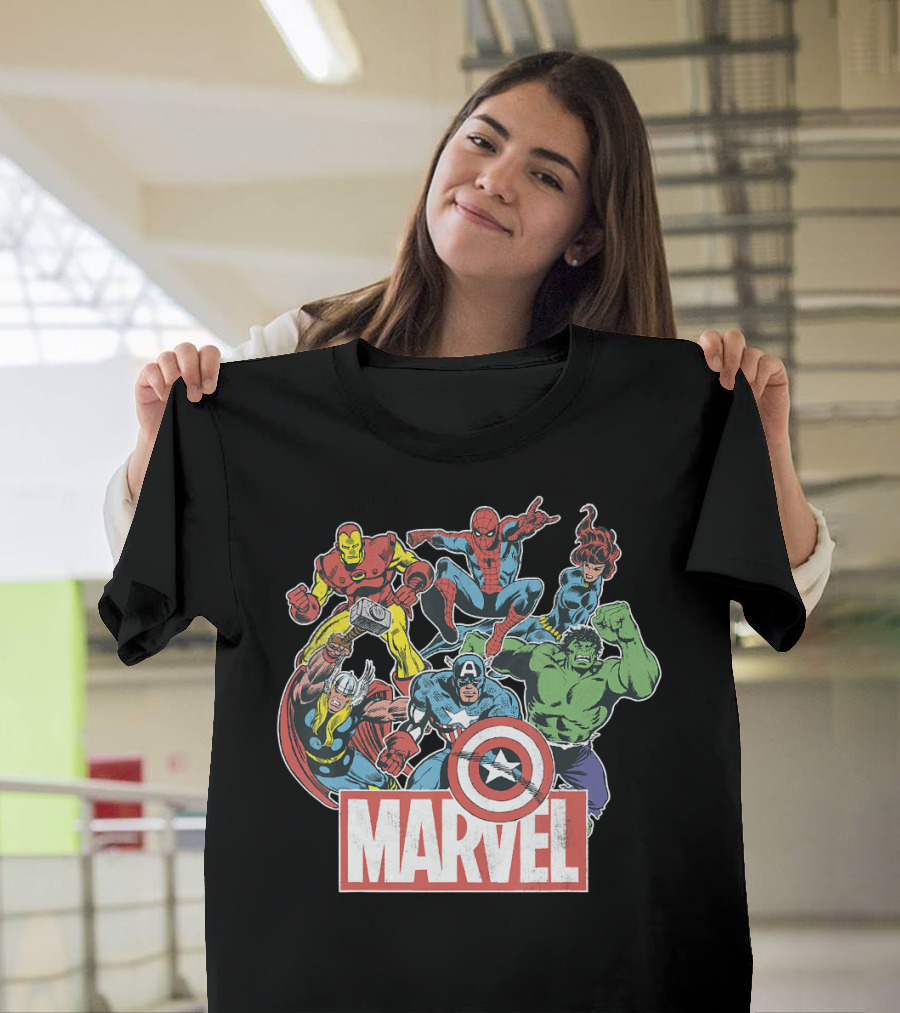 Marvel Avengers Retro Comic Team Icons T-Shirt
