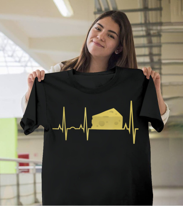 Funny Cheese Heartbeat Cheese Lover T-Shirt