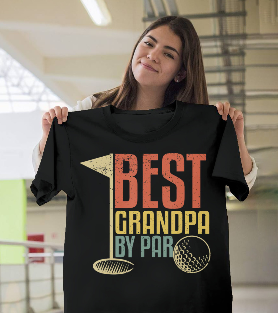 Funny Father's Day for Golf Lovers Best Grandpa By Par T-Shirt