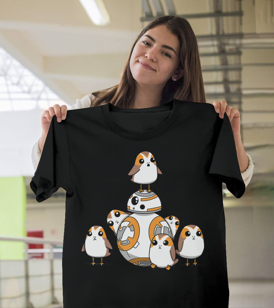 Porgs Playing Around BB-8 from Star Wars T-Shirt