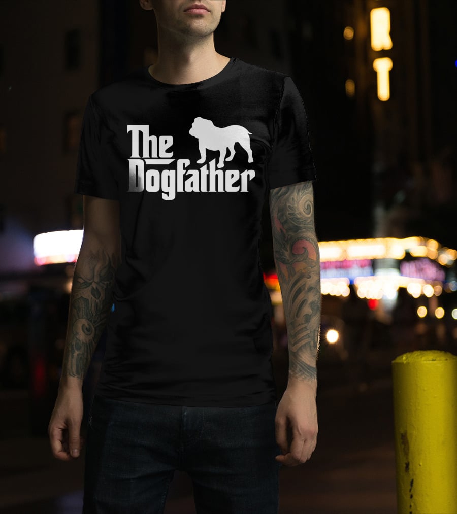 The Dogfather English Bulldog Dad Mens T-Shirt