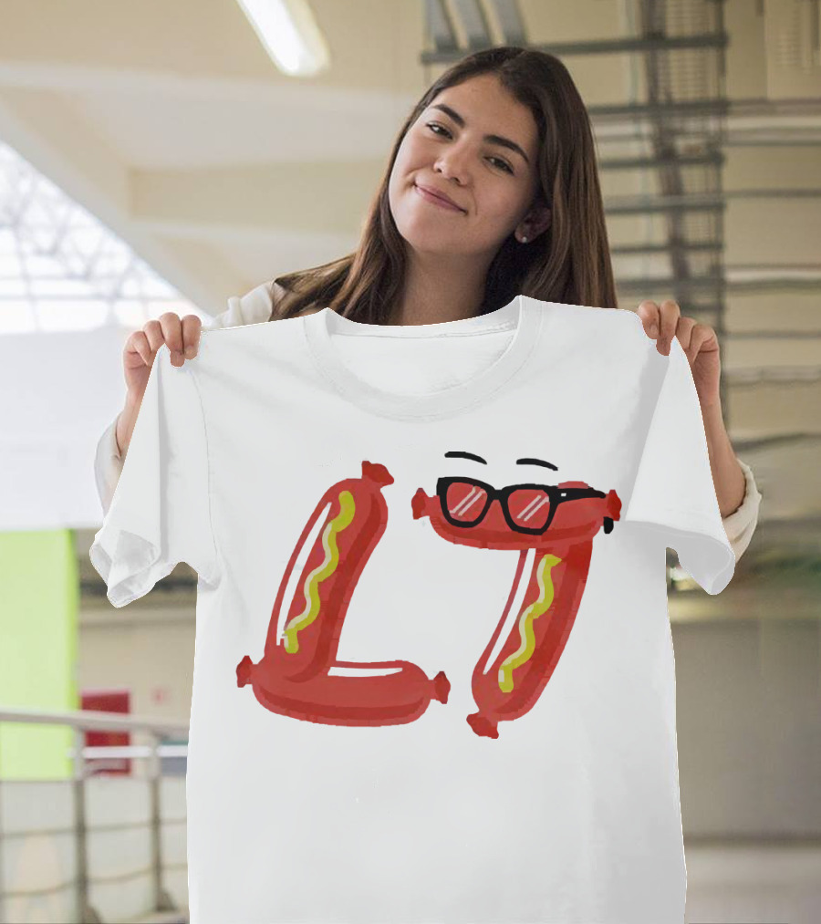 Baseballism Sausage L7 Sunglasses Hotdog T-Shirt