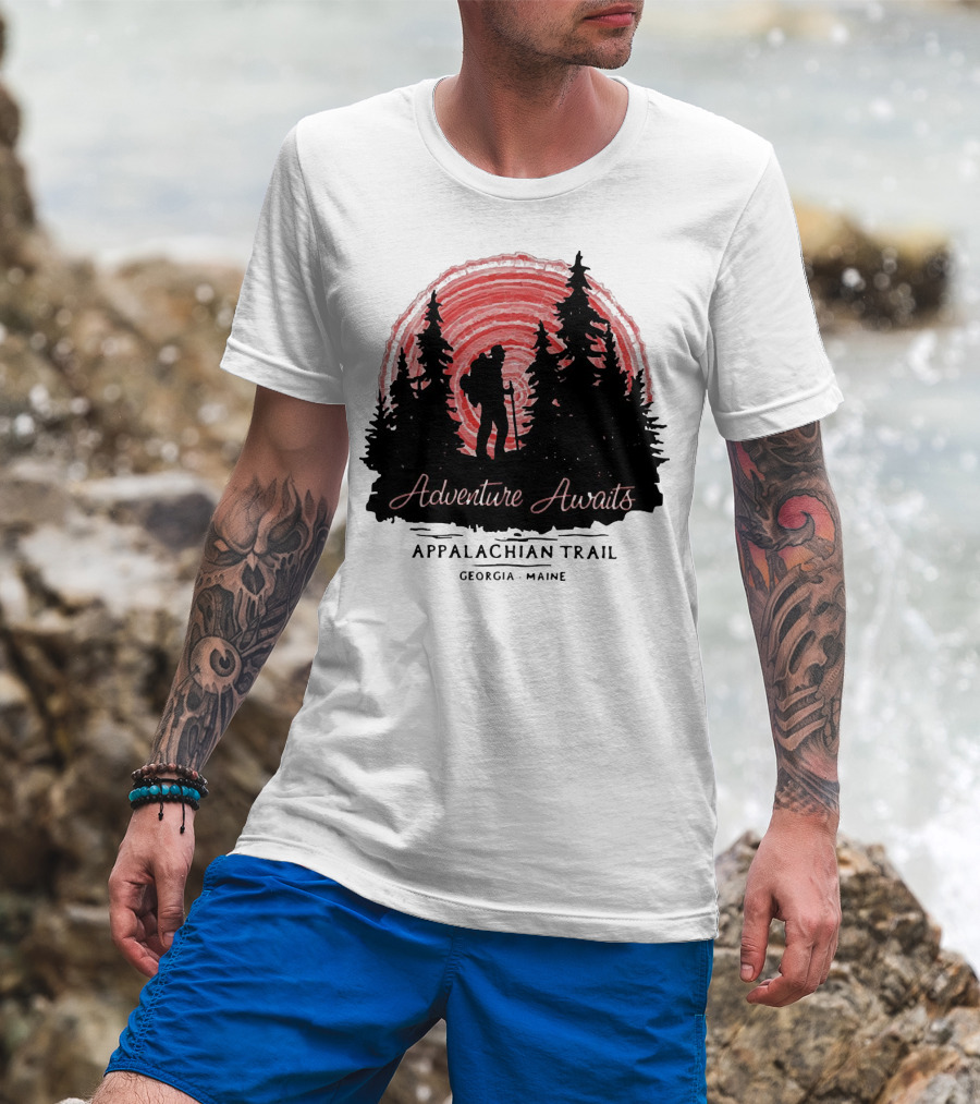 Adventure Awaits Appalachian Trail Georgia Maine T-Shirt