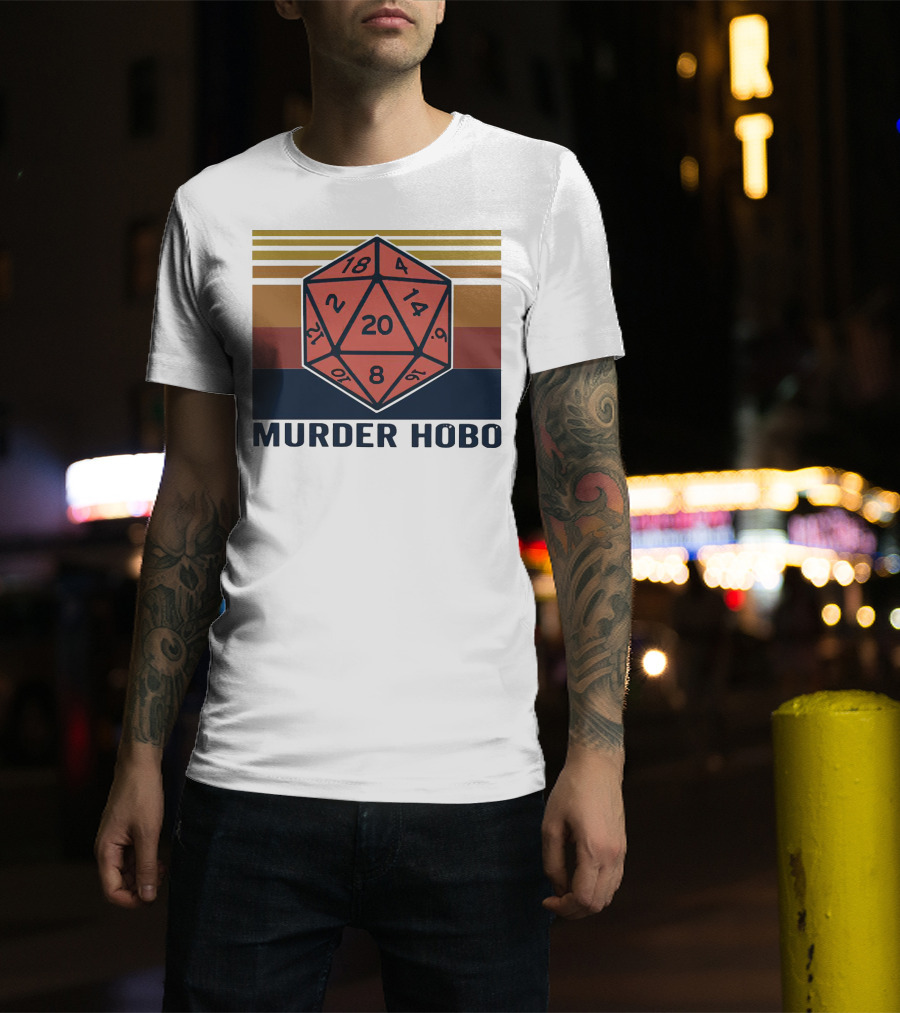Murder Hobo D20 Dice Vintage RPG T-Shirt