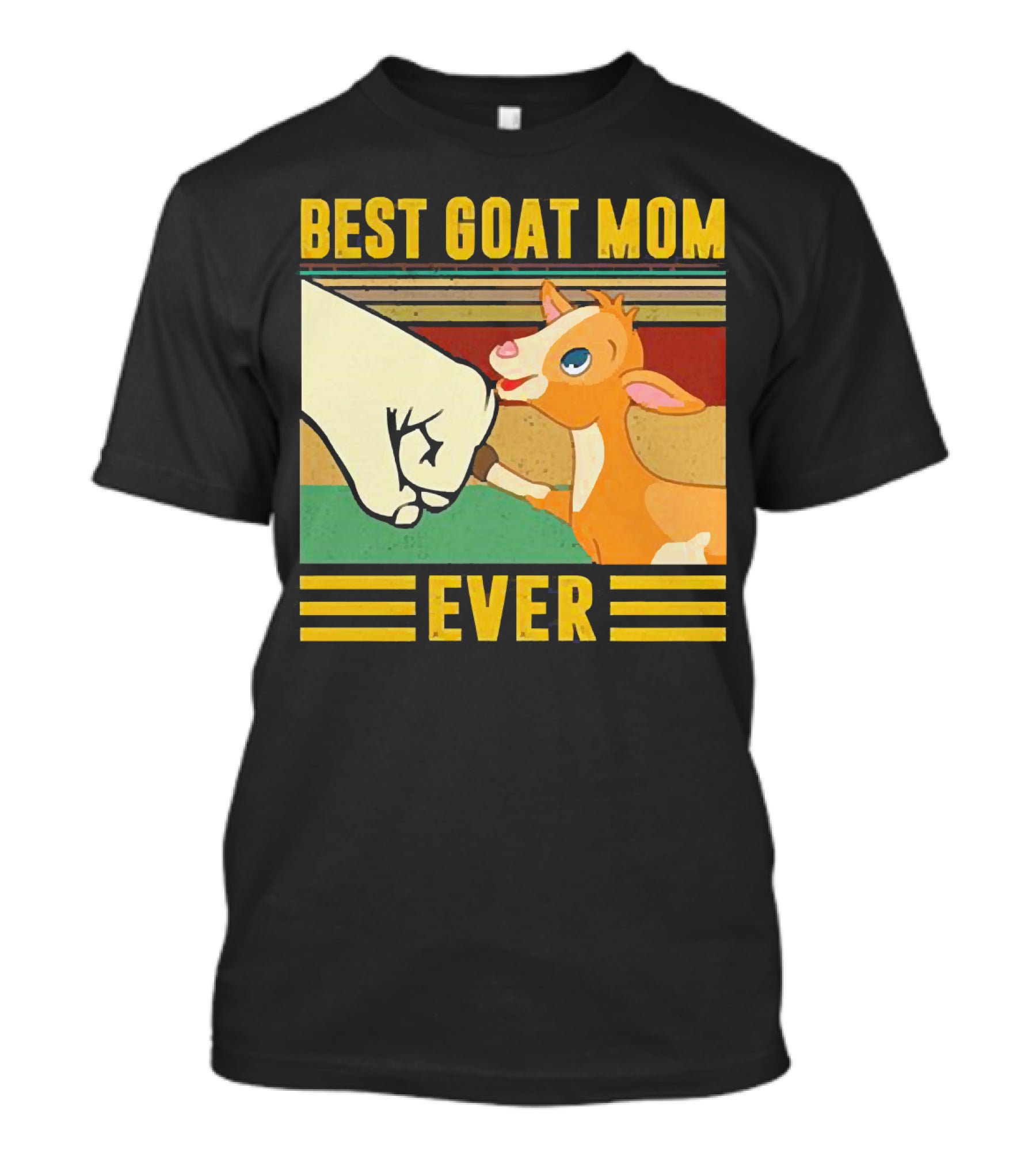 Best Goat Mom Ever Fist Bump With Adorable Cartoon Kid T-Shirt