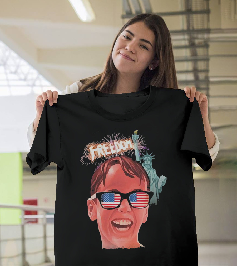 Michael Squints Palledorous Freedom USA Flag Statue Of Liberty T-Shirt
