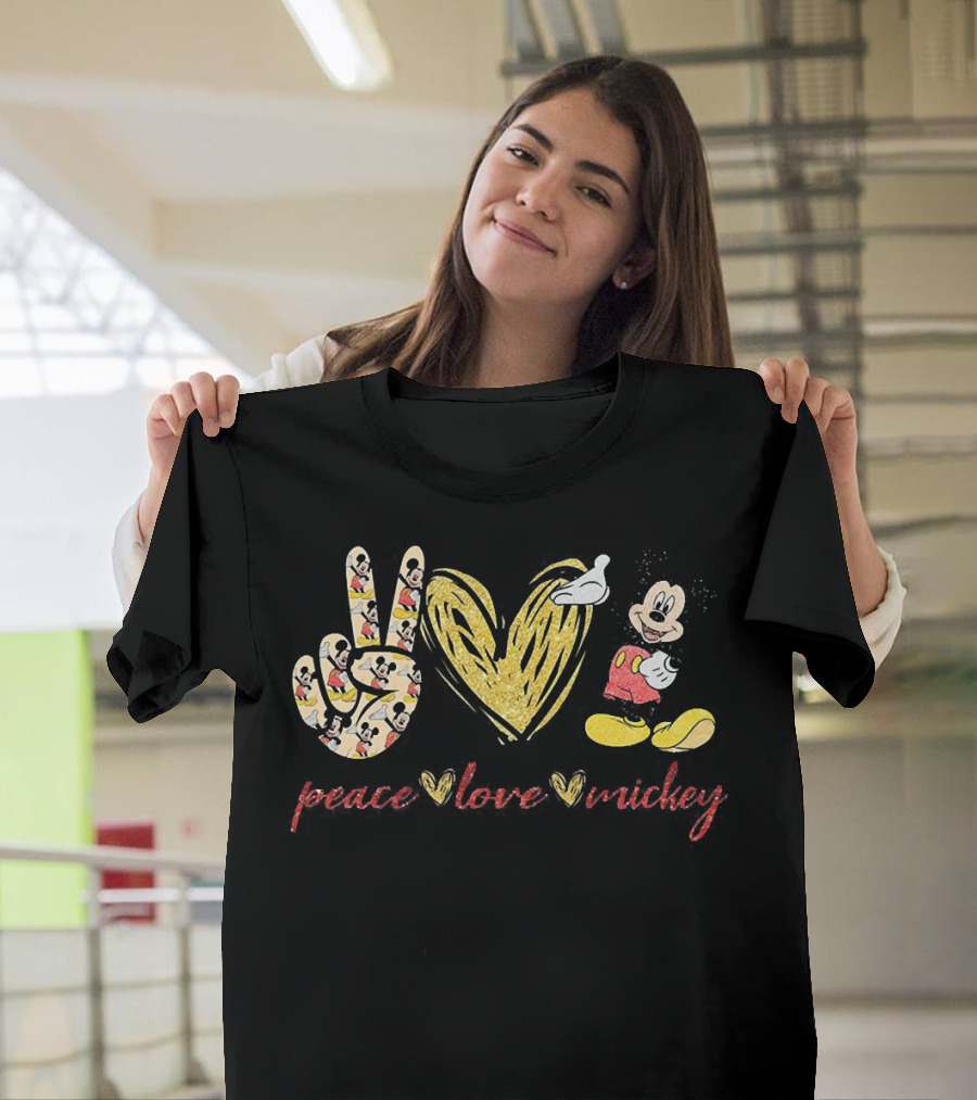 Peace Love Mickey Mouse Vintage Iconic Disney T-Shirt