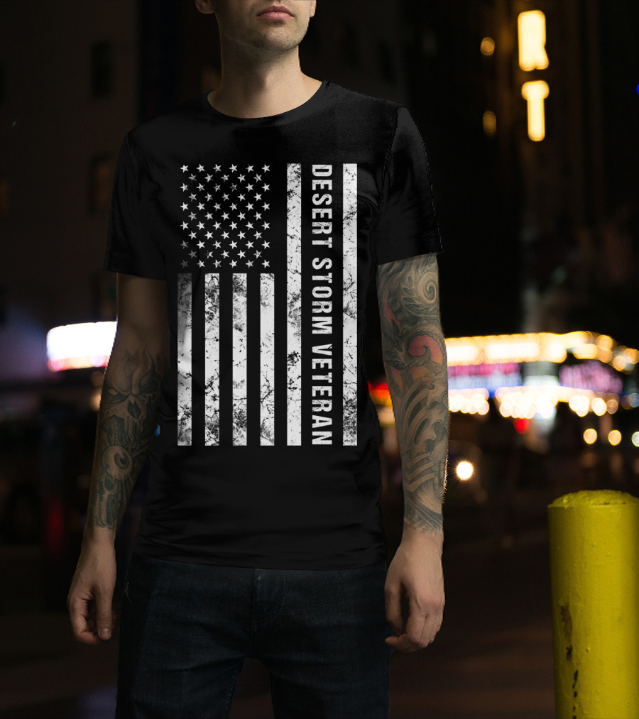 American Flag Desert Storm Veteran T-Shirt