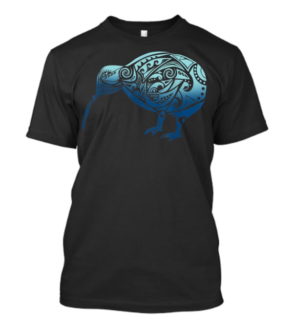 Polynesia Maori Kiwi Bird Ocean Blue T-Shirt