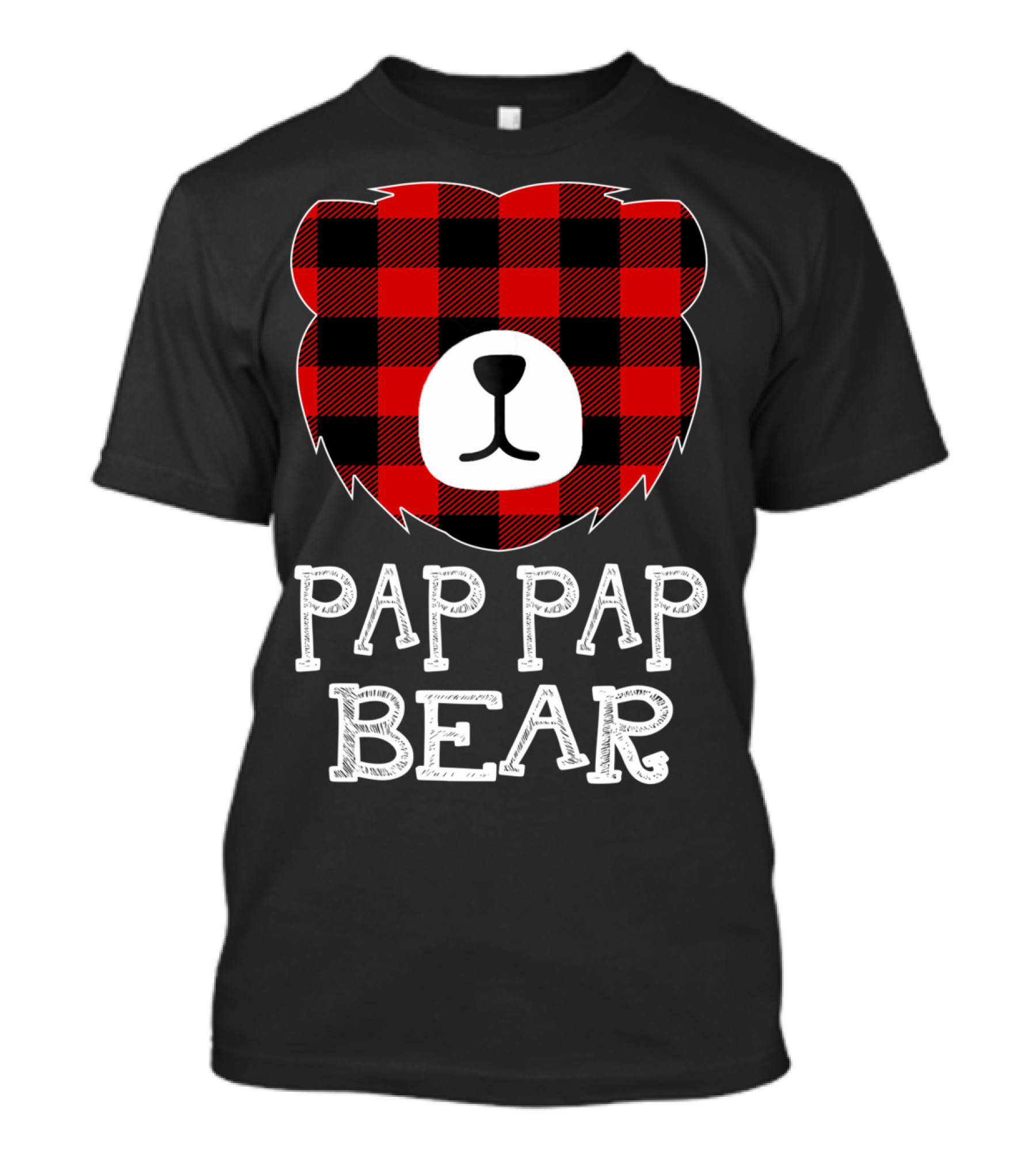 Pap Pap Bear Red Plaid Buffalo T-Shirt