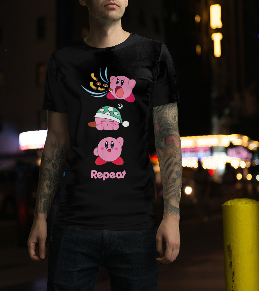 Kirby Eat Sleep Conquer Repeat T-Shirt
