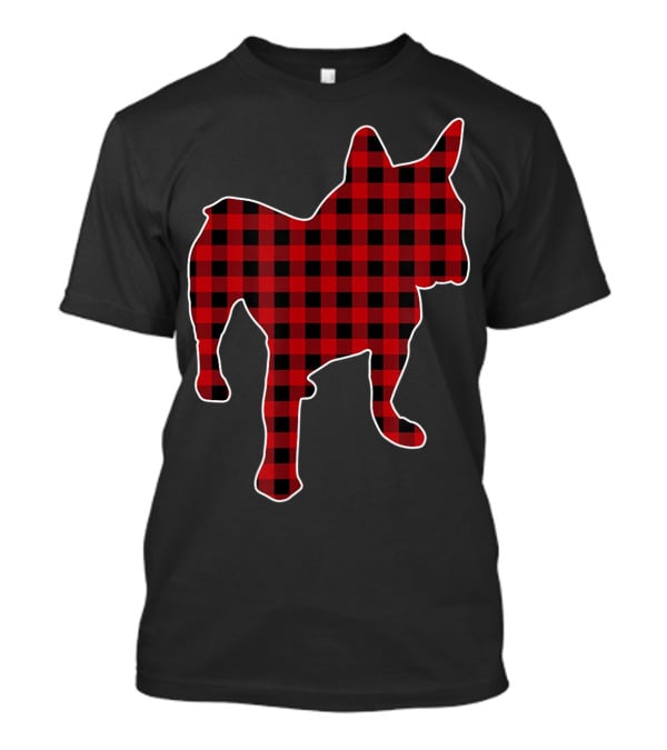 French Bulldog Red Buffalo Plaid Christmas T-Shirt