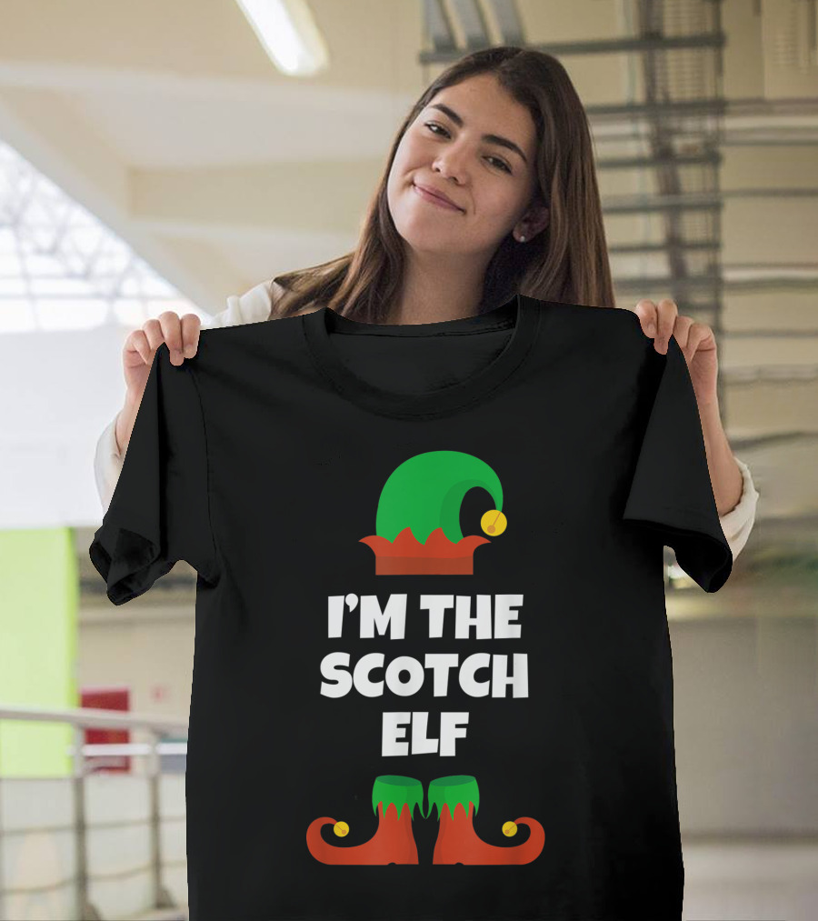I'm The Scotch Elf Christmas Hat and Shoes T-Shirt