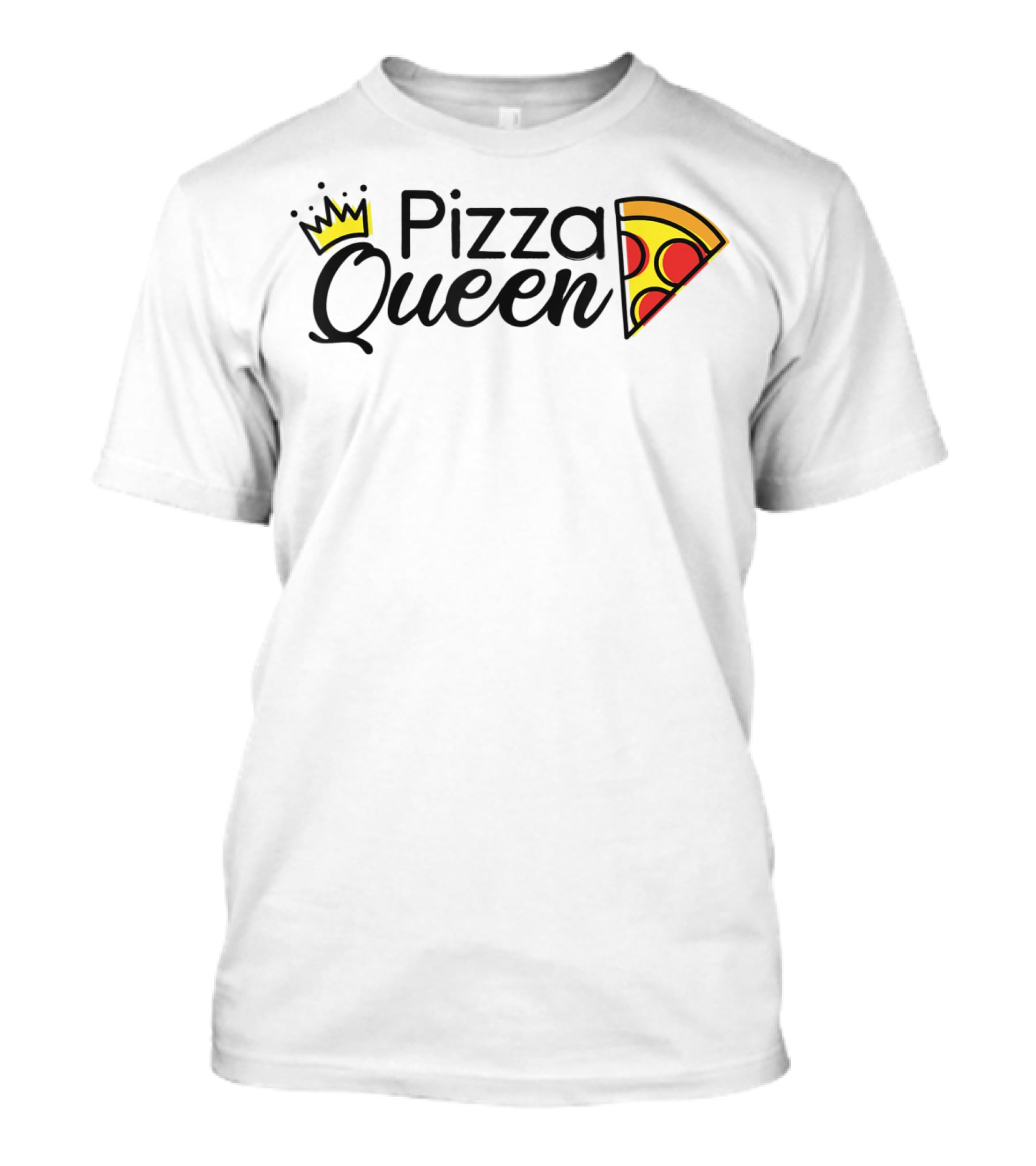 Pizza Queen Girls Women Female Pizza Slice Crown T-Shirt