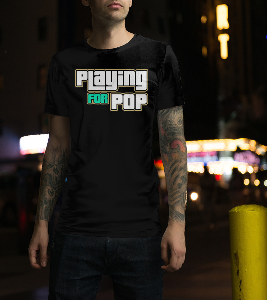 Playing For Pop Grand Theft Auto Font T-Shirt