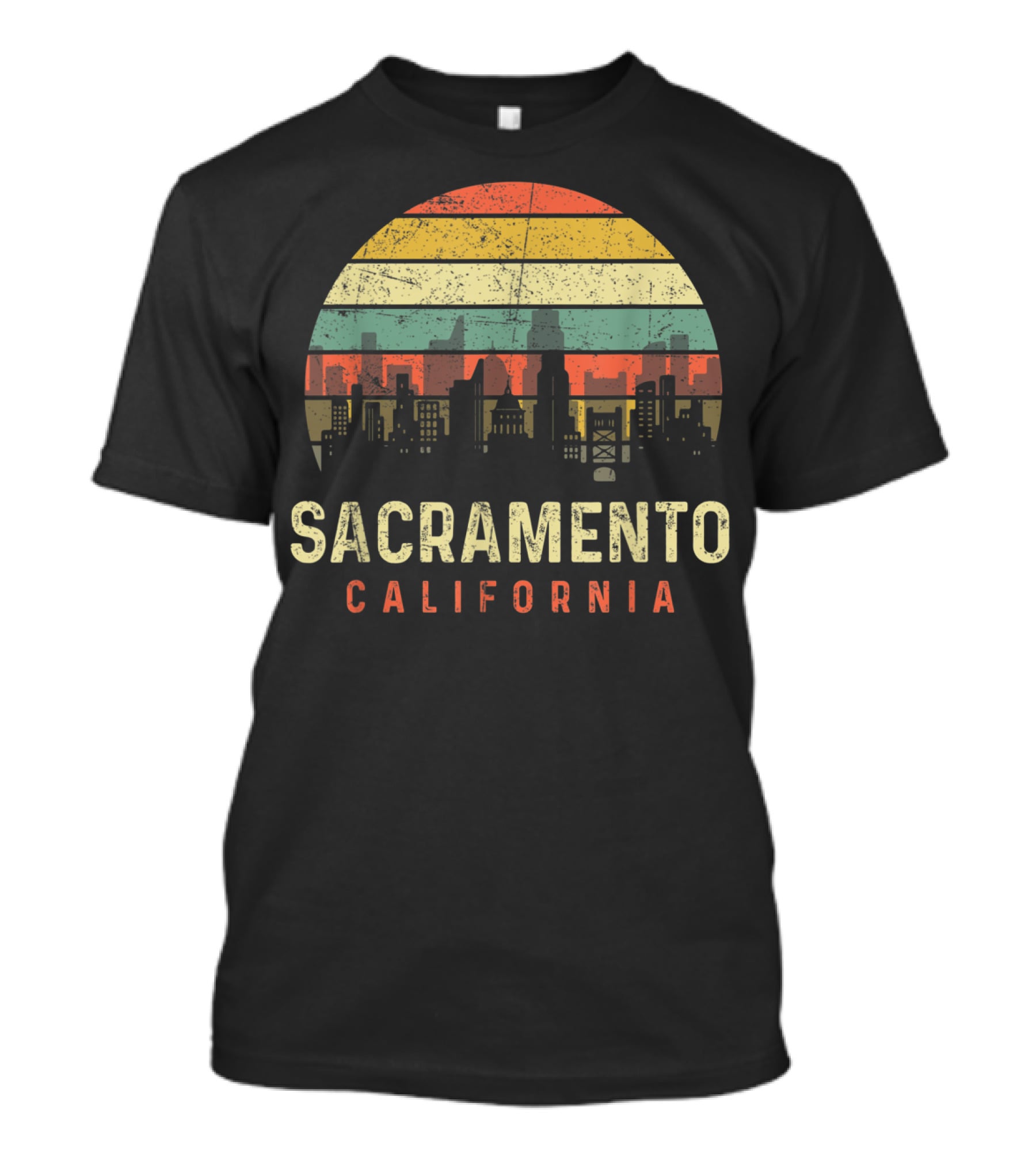 Sacramento California Skyline Vintage Sunset T-Shirt