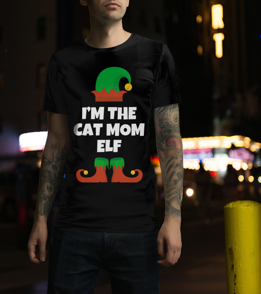 I'm The Cat Mom Elf Holiday T-Shirt