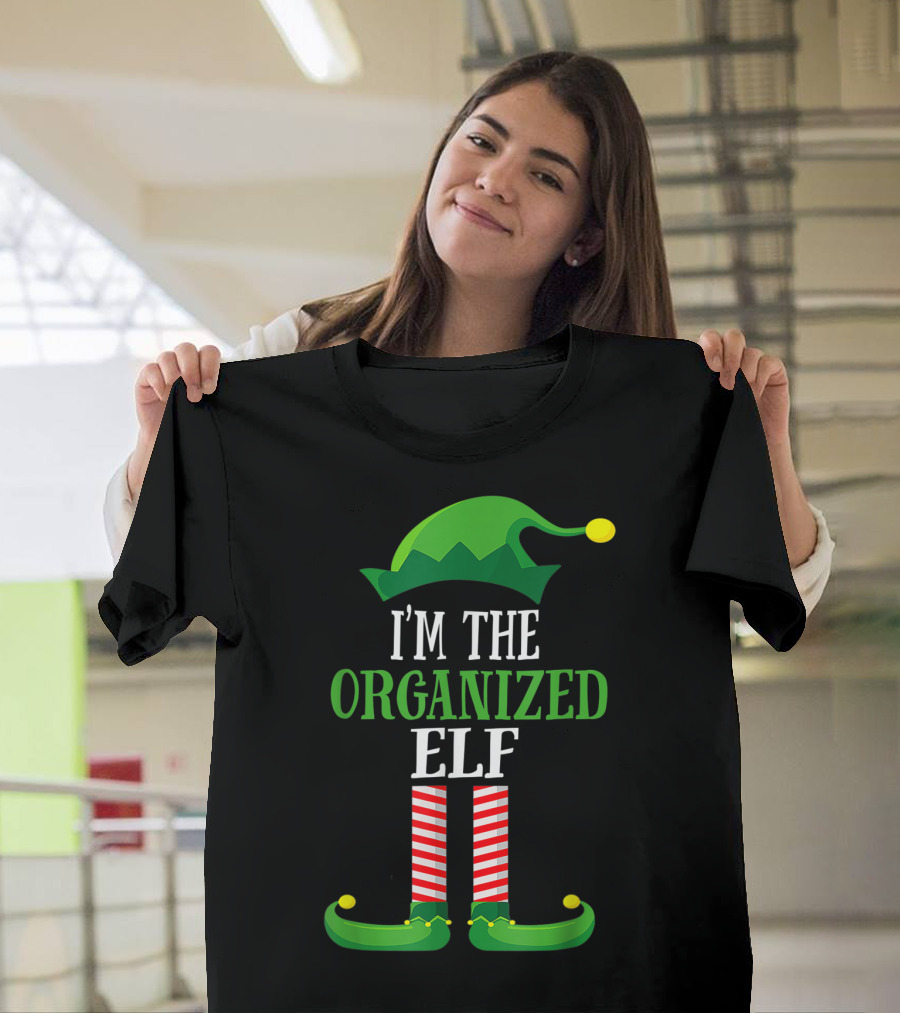 I'm The Organized Elf Festive Hat and Striped Socks Family Group T-Shirt
