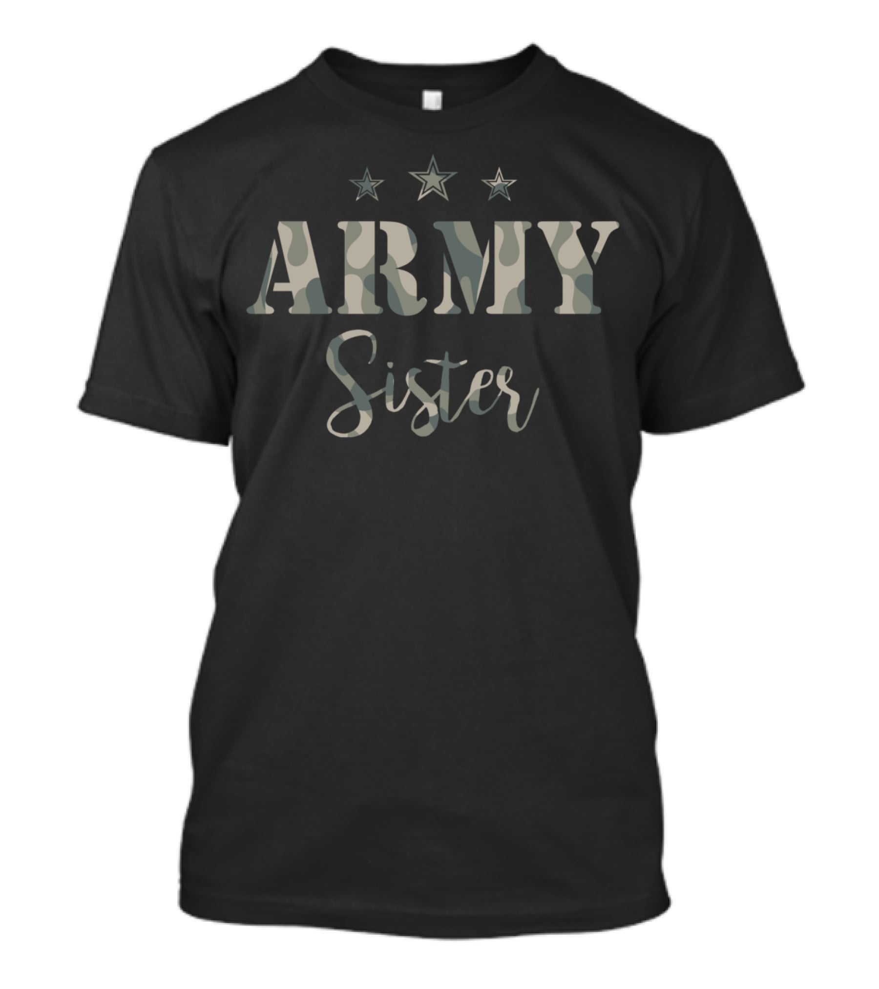 Army Sister Camouflage Stars T-Shirt