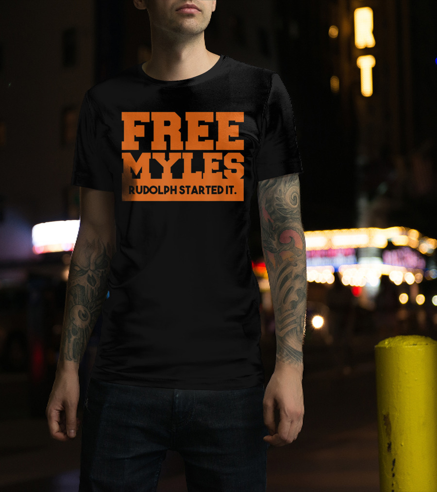 Free Myles Rudolph Started It T-Shirt
