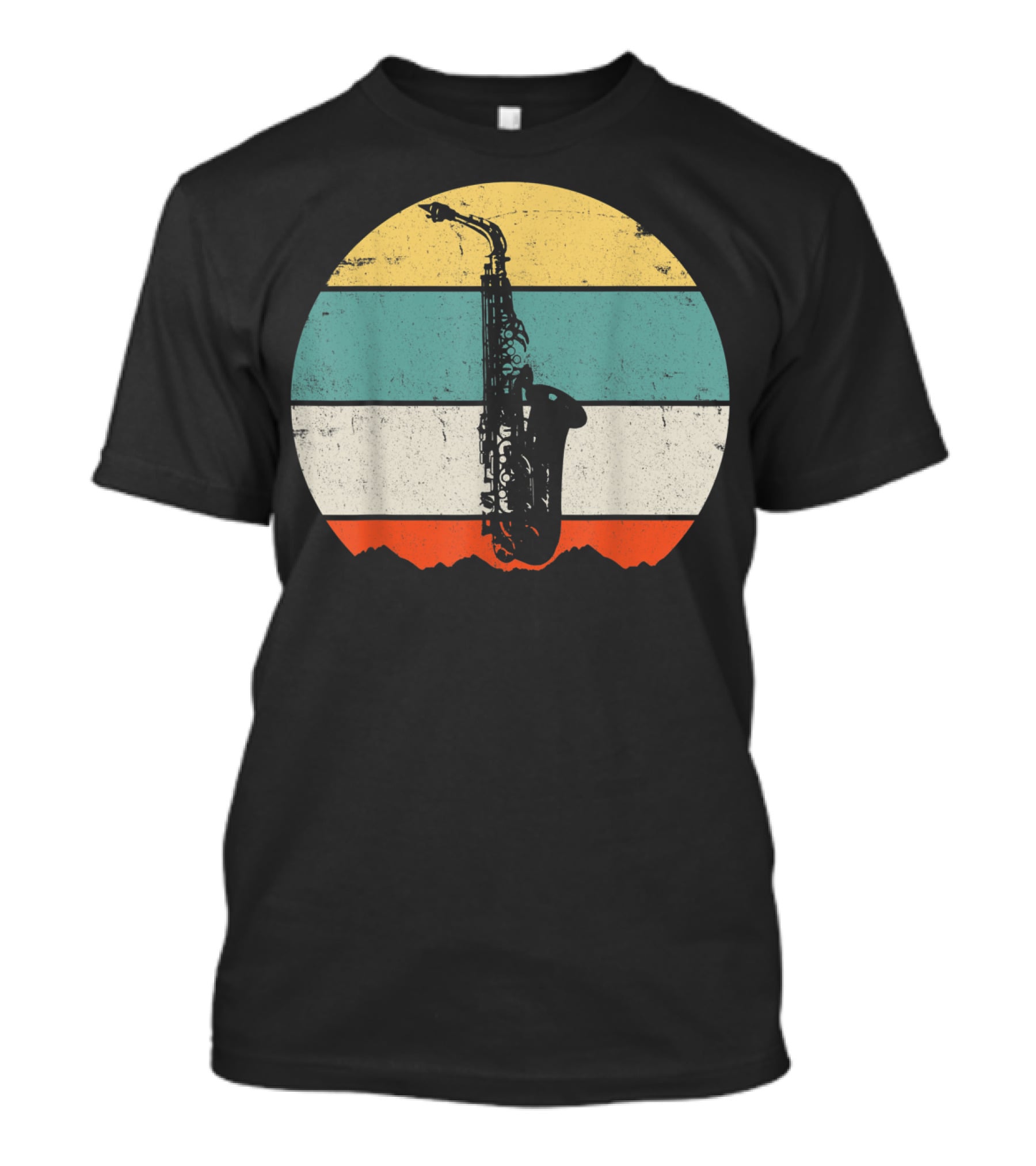 Retro Sunset Saxophone T-Shirt