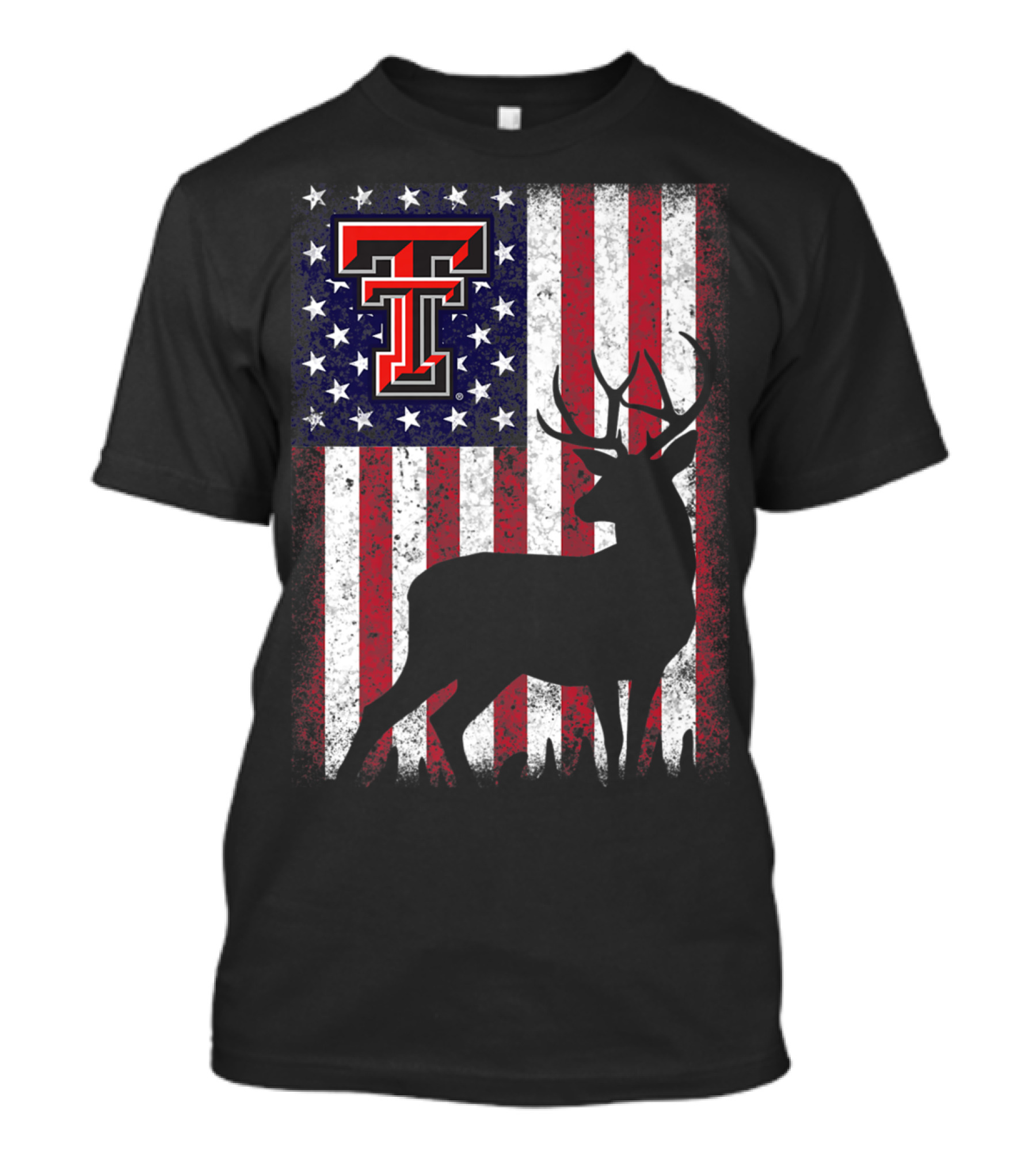 Texas Tech Red Raiders American Flag Deer T-Shirt