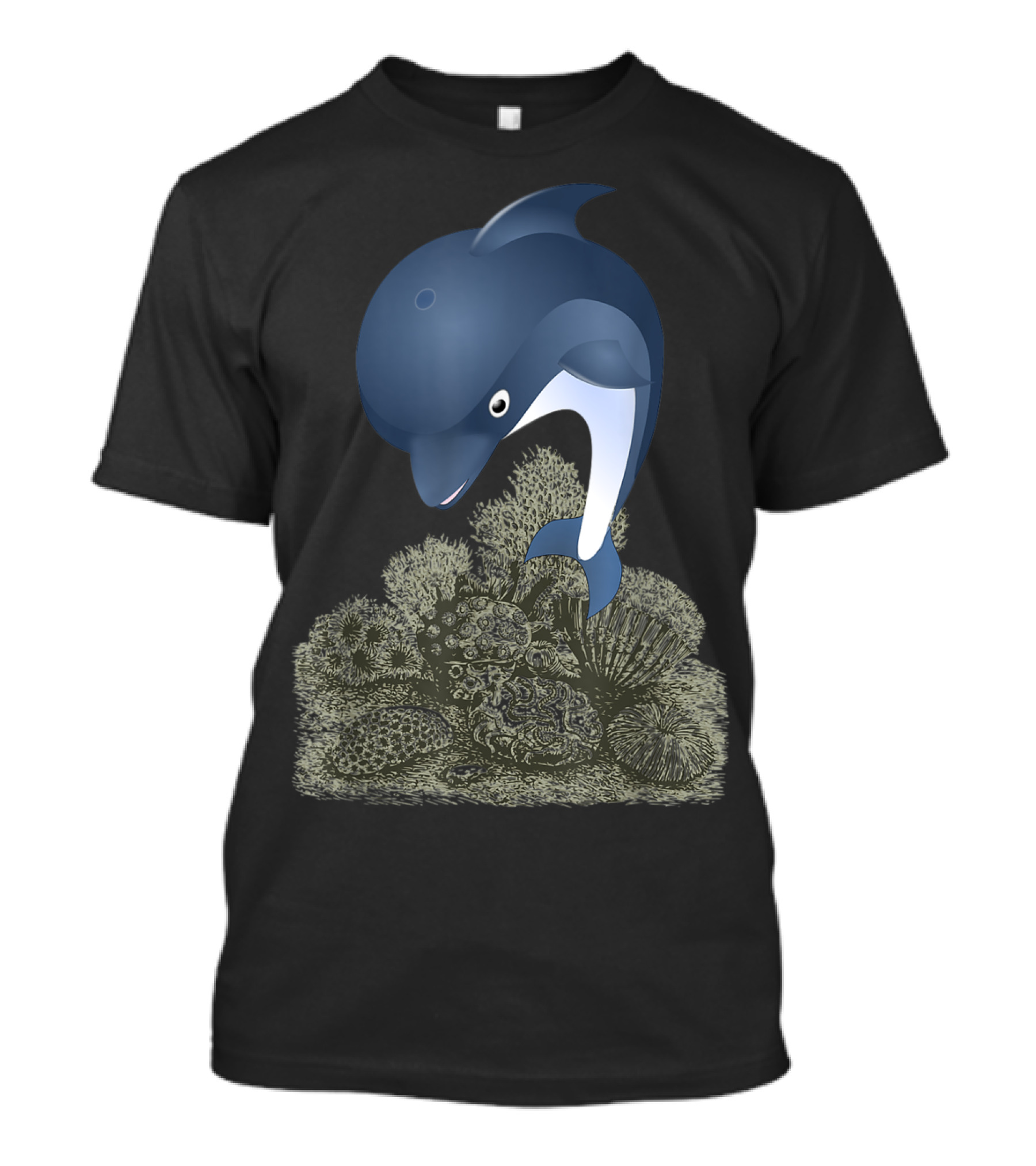 Blue Dolphin Sea Panda Activist Coral T-Shirt
