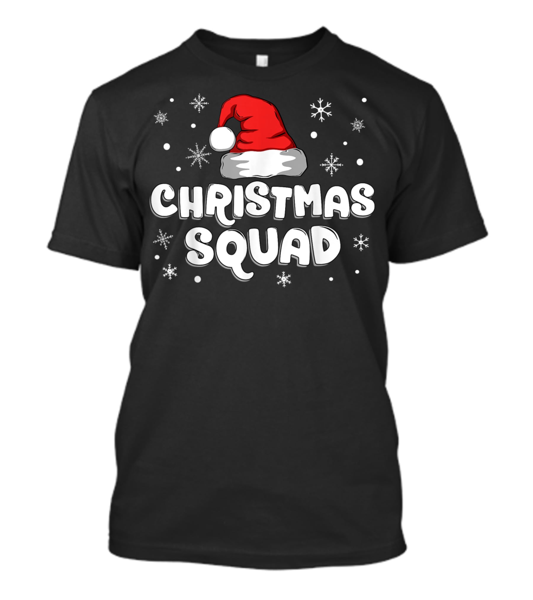 Christmas Squad Santa Hat Snowflakes T-Shirt