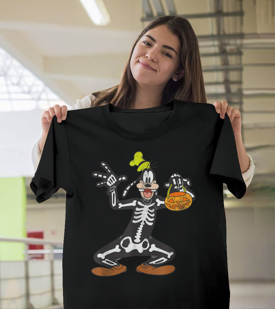 Disney Goofy Halloween Skeleton Jack-O'-Lantern T-Shirt