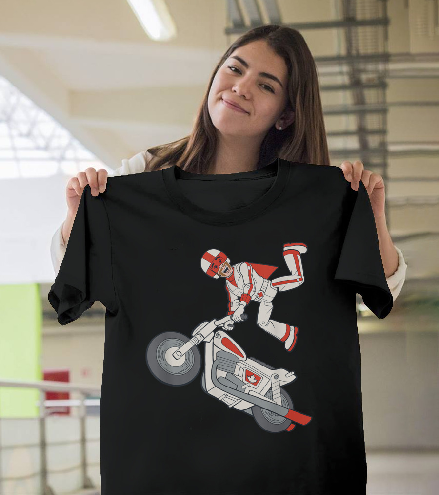 Disney Pixar Toy Story 4 Duke Caboom Canadian Motorcycle Stunt Rider T-Shirt